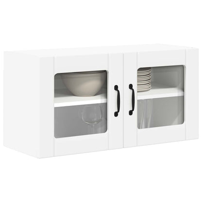 vidaXL Wall Glass Cabinet LUCCA White 80 x 31 x 40 cm Engineered Wood 3