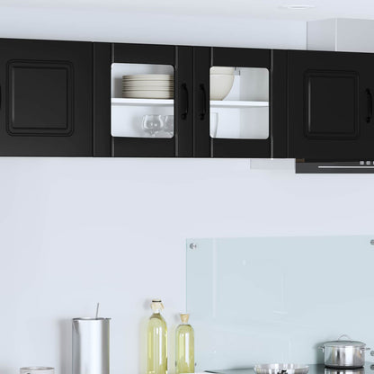 vidaXL Wall Glass Cabinet LUCCA Black 80 x 31 x 40 cm Engineered Wood 1