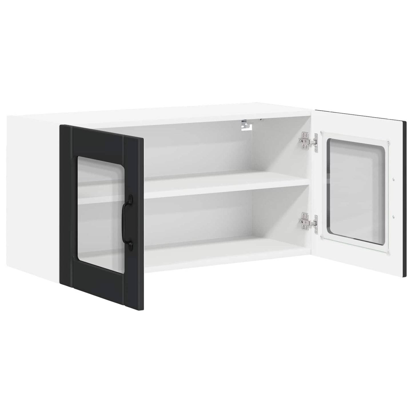 vidaXL Wall Glass Cabinet LUCCA Black 80 x 31 x 40 cm Engineered Wood 5