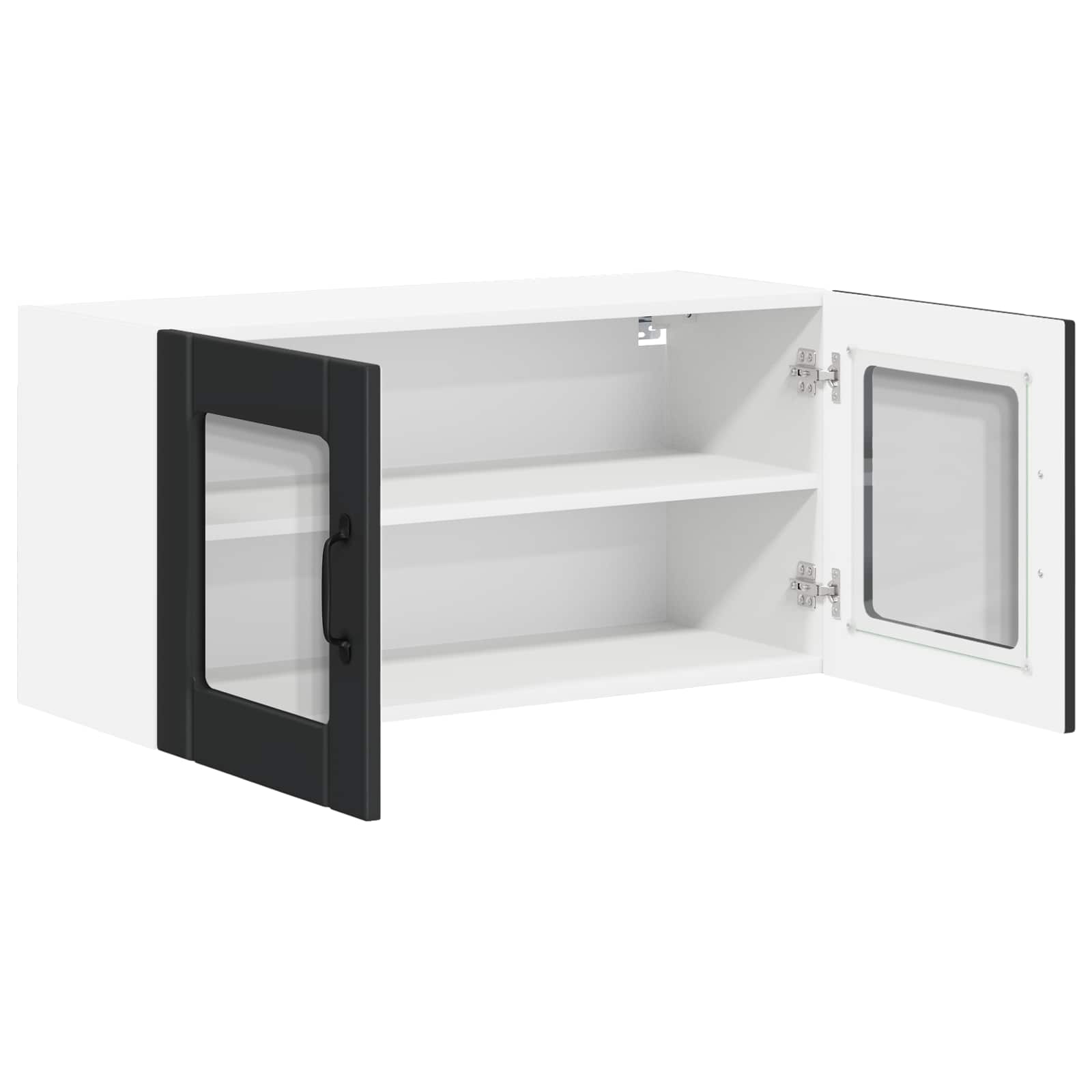 vidaXL Wall Glass Cabinet LUCCA Black 80 x 31 x 40 cm Engineered Wood 5