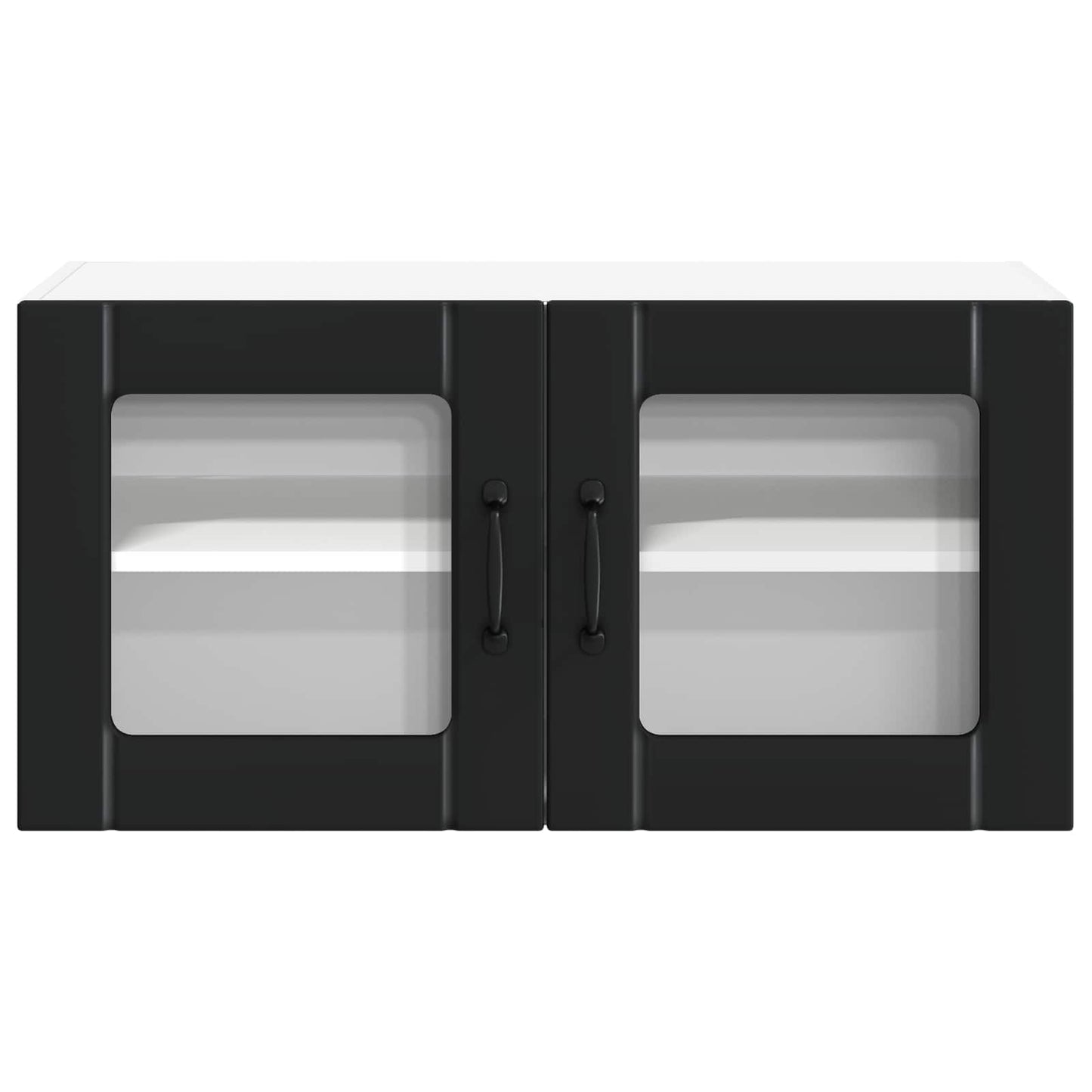 vidaXL Wall Glass Cabinet LUCCA Black 80 x 31 x 40 cm Engineered Wood 6