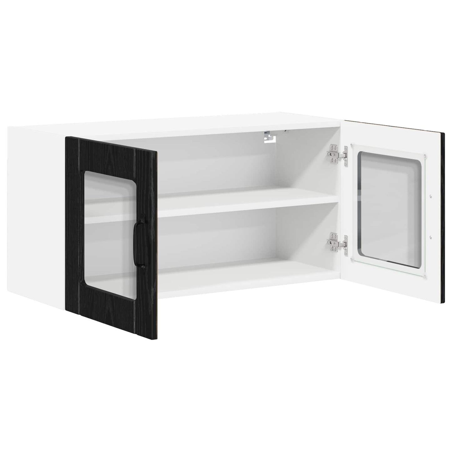 vidaXL Wall Glass Cabinet LUCCA Black Oak 80 x 31 x 40 cm 5