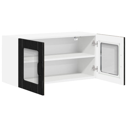 vidaXL Wall Glass Cabinet LUCCA Black Oak 80 x 31 x 40 cm 5
