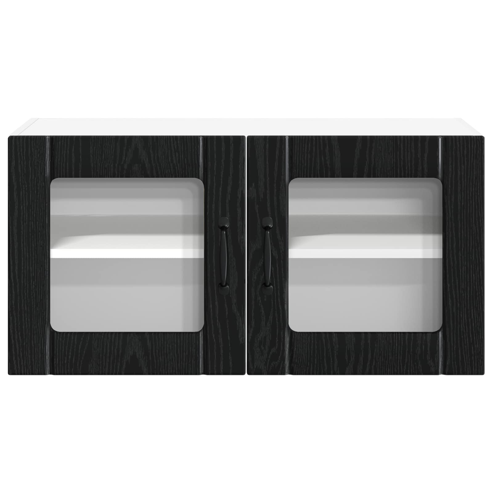 vidaXL Wall Glass Cabinet LUCCA Black Oak 80 x 31 x 40 cm 6