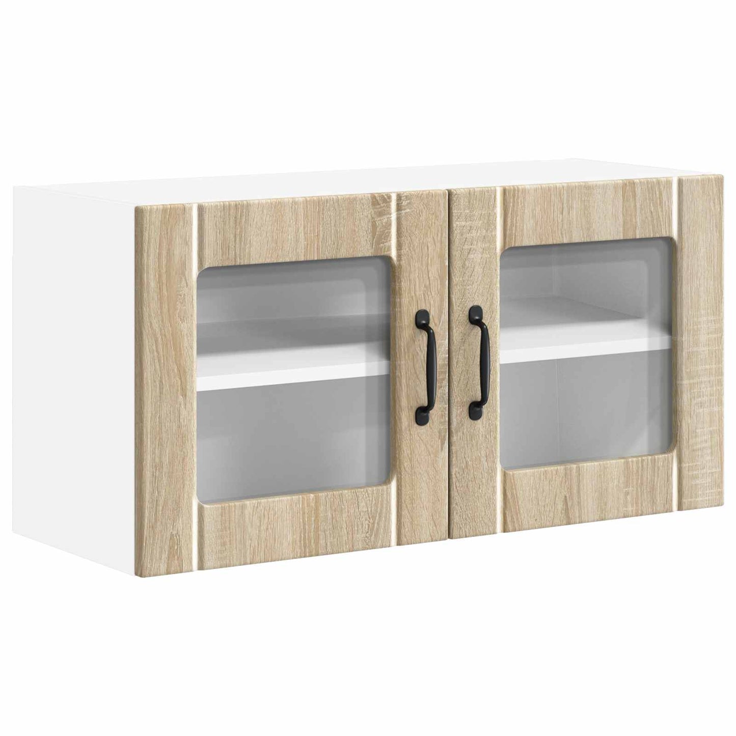 vidaXL Wall Glass Cabinet LUCCA Sonoma Oak 80 x 31 x 40 cm 2