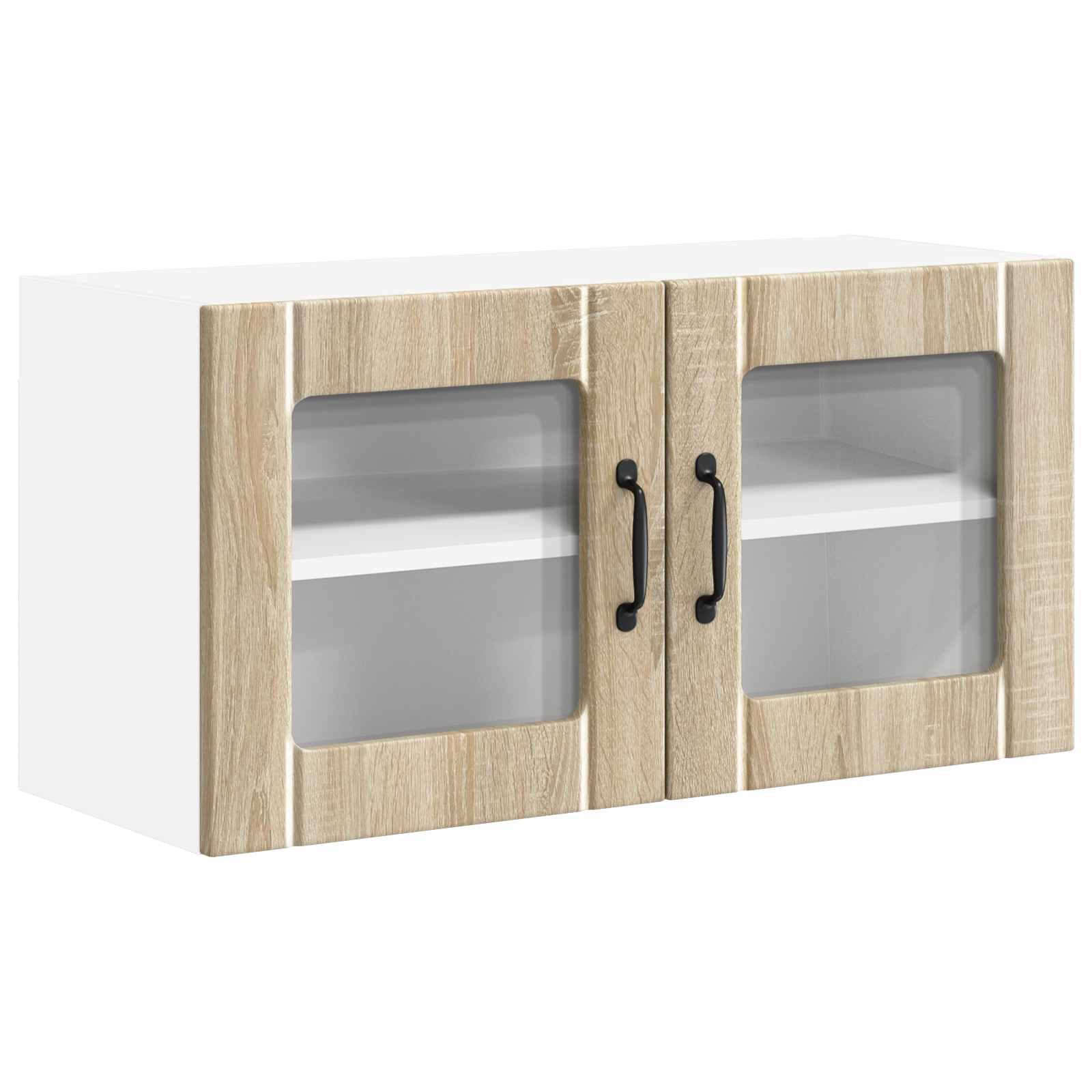vidaXL Wall Glass Cabinet LUCCA Sonoma Oak 80 x 31 x 40 cm 2