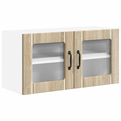 vidaXL Wall Glass Cabinet LUCCA Sonoma Oak 80 x 31 x 40 cm 2
