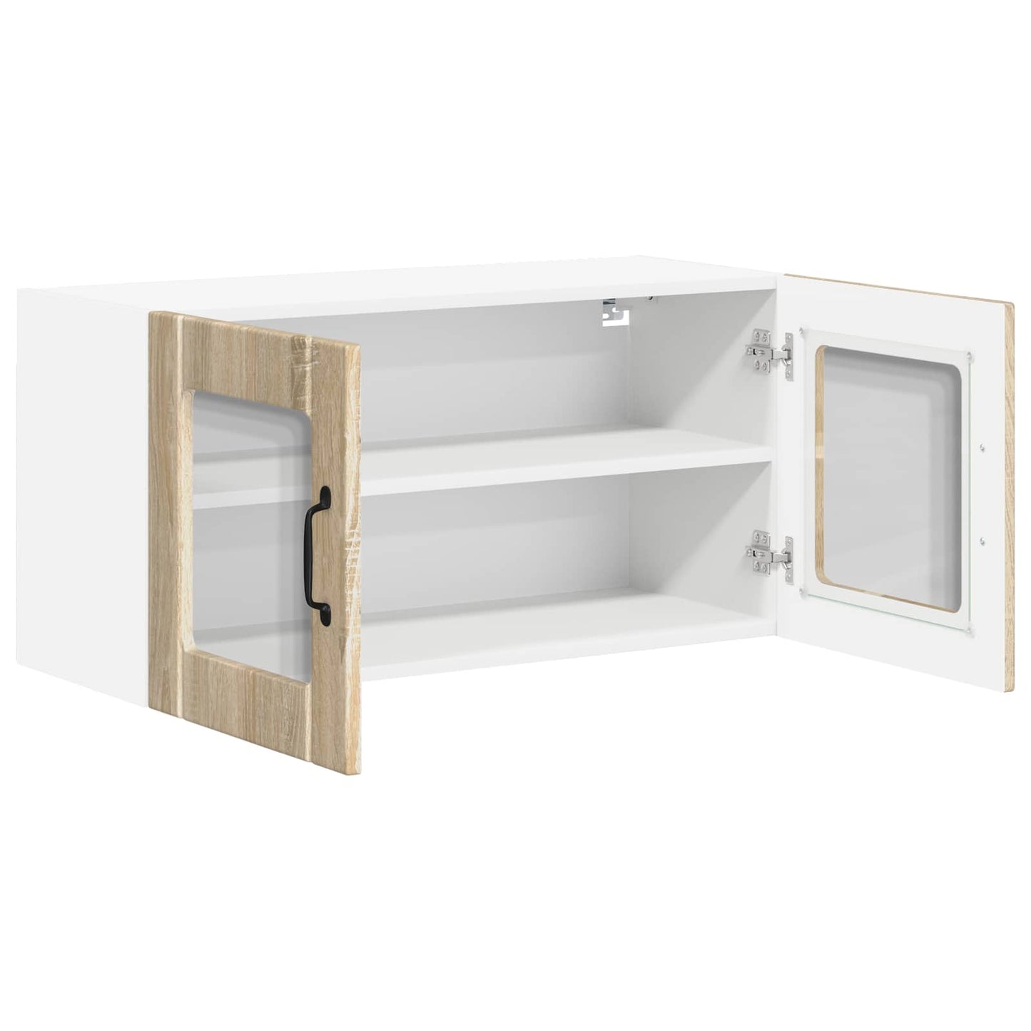 vidaXL Wall Glass Cabinet LUCCA Sonoma Oak 80 x 31 x 40 cm 5