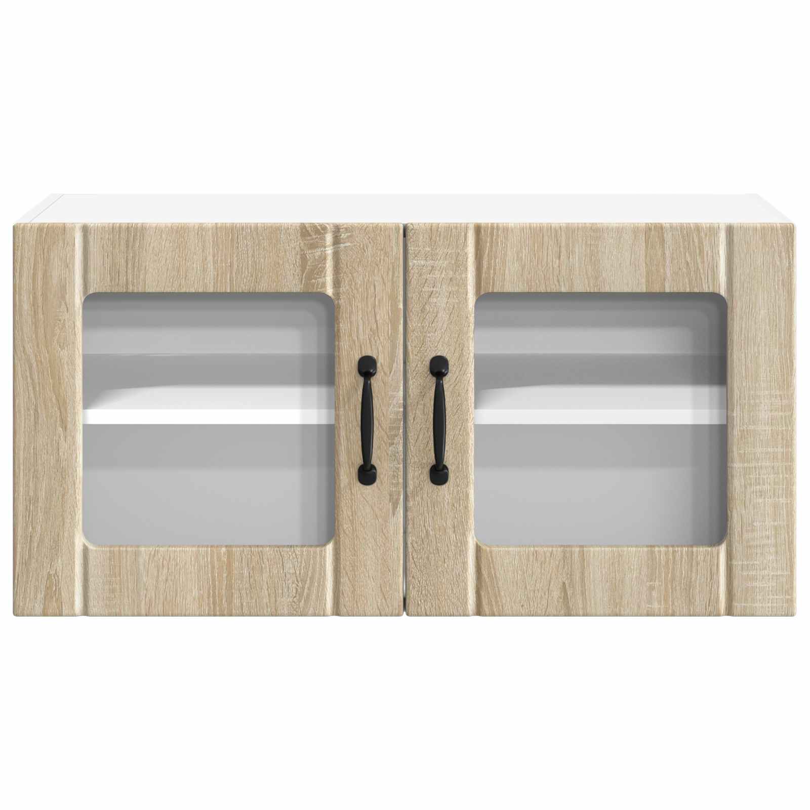 vidaXL Wall Glass Cabinet LUCCA Sonoma Oak 80 x 31 x 40 cm 6