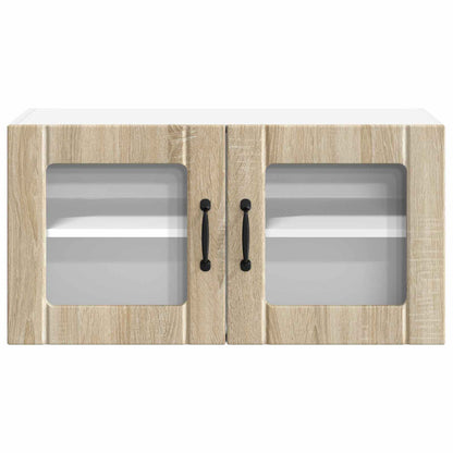 vidaXL Wall Glass Cabinet LUCCA Sonoma Oak 80 x 31 x 40 cm 6