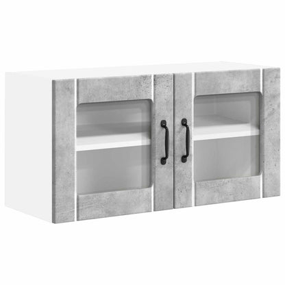 vidaXL Wall Glass Cabinet LUCCA Concrete Grey 80 x 31 x 40 cm 2
