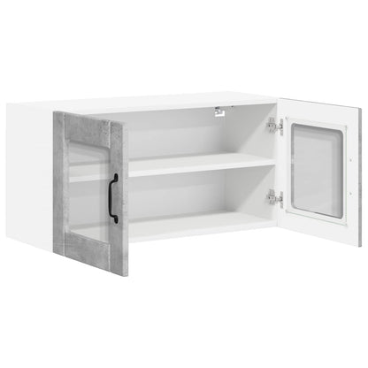 vidaXL Wall Glass Cabinet LUCCA Concrete Grey 80 x 31 x 40 cm 5