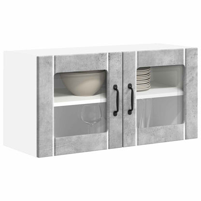 vidaXL Wall Glass Cabinet LUCCA Concrete Grey 80 x 31 x 40 cm 3