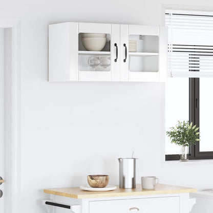 vidaXL Wall Glass Cabinet LUCCA High Gloss White 80 x 31 x 40 cm 4