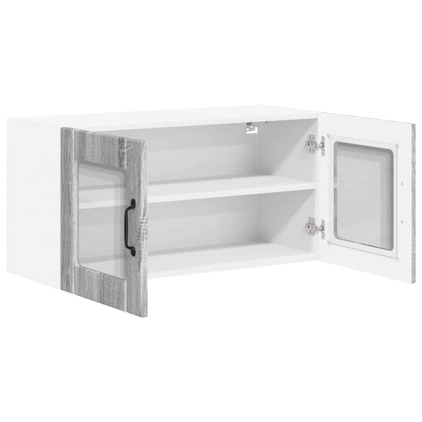 vidaXL Wall Glass Cabinet LUCCA Grey Sonoma 80 x 31 x 40 cm 5