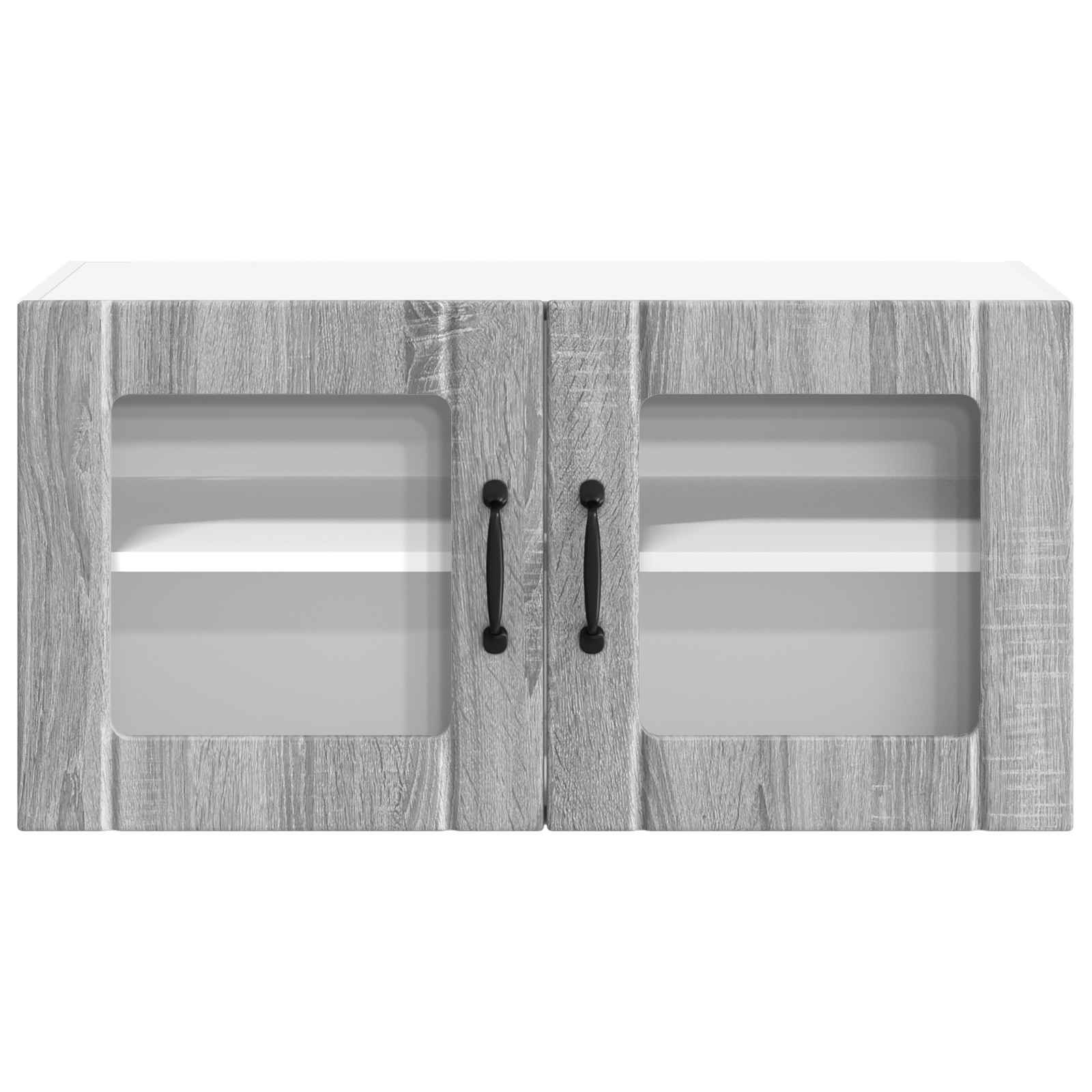 vidaXL Wall Glass Cabinet LUCCA Grey Sonoma 80 x 31 x 40 cm 6