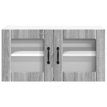 vidaXL Wall Glass Cabinet LUCCA Grey Sonoma 80 x 31 x 40 cm 6