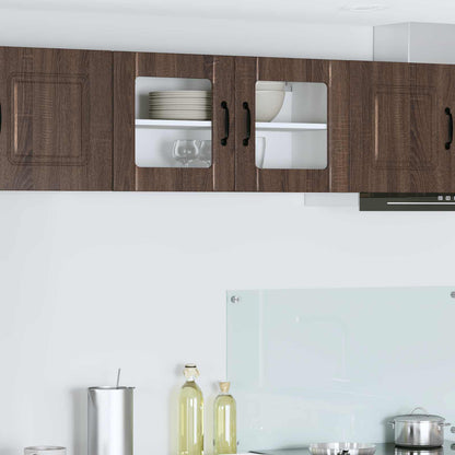 vidaXL Wall Glass Cabinet LUCCA Brown Oak 80 x 31 x 40 cm 1