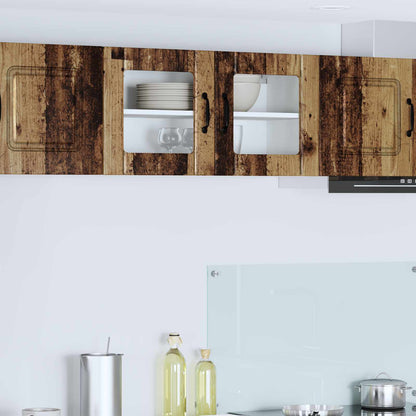 vidaXL Wall Glass Cabinet LUCCA Old Wood 80 x 31 x 40 cm 1