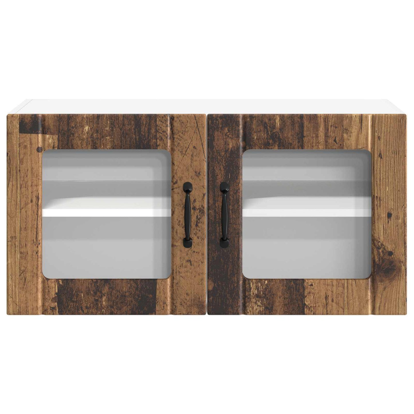 vidaXL Wall Glass Cabinet LUCCA Old Wood 80 x 31 x 40 cm 6