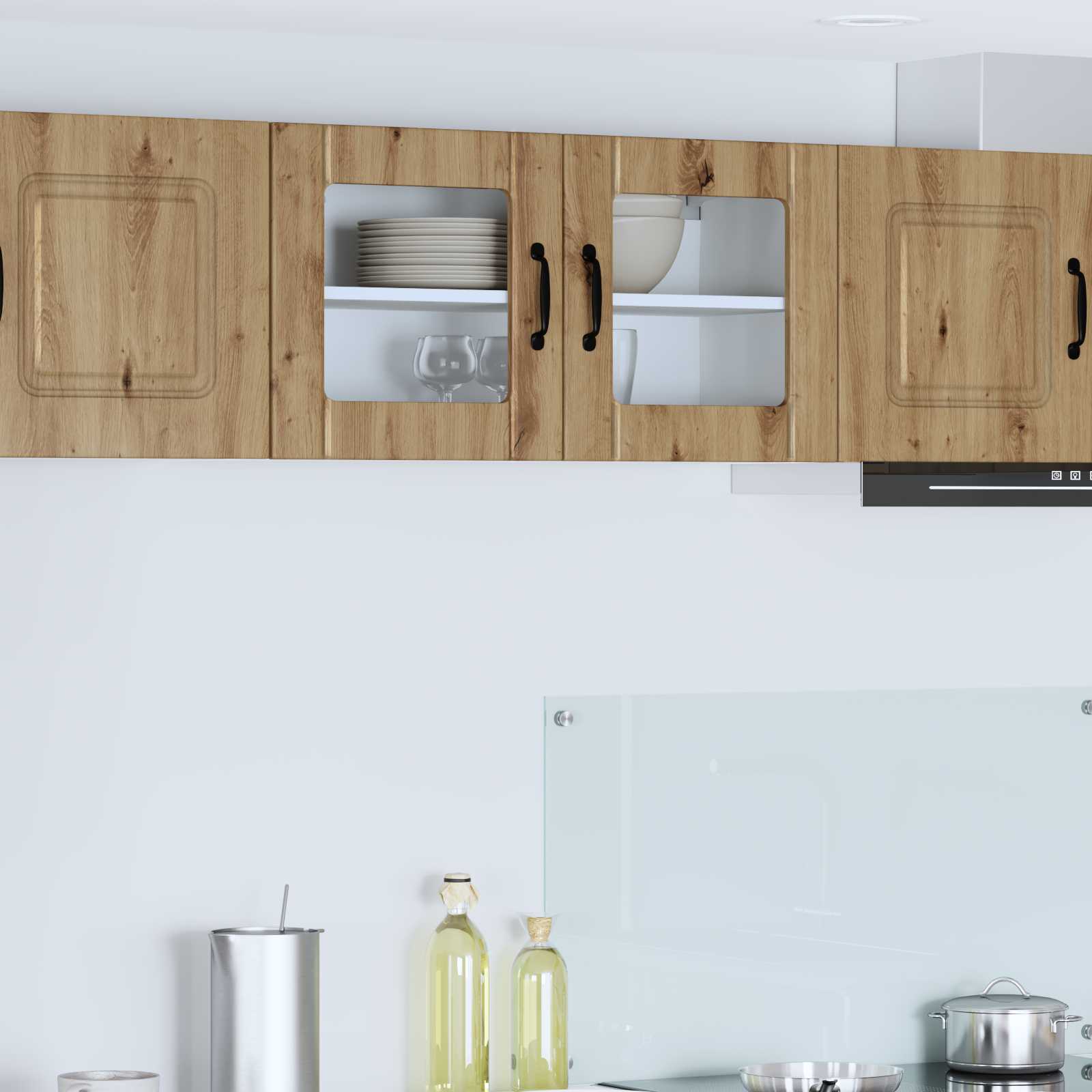 vidaXL Wall Glass Cabinet LUCCA Artisan Oak 80 x 31 x 40 cm 1