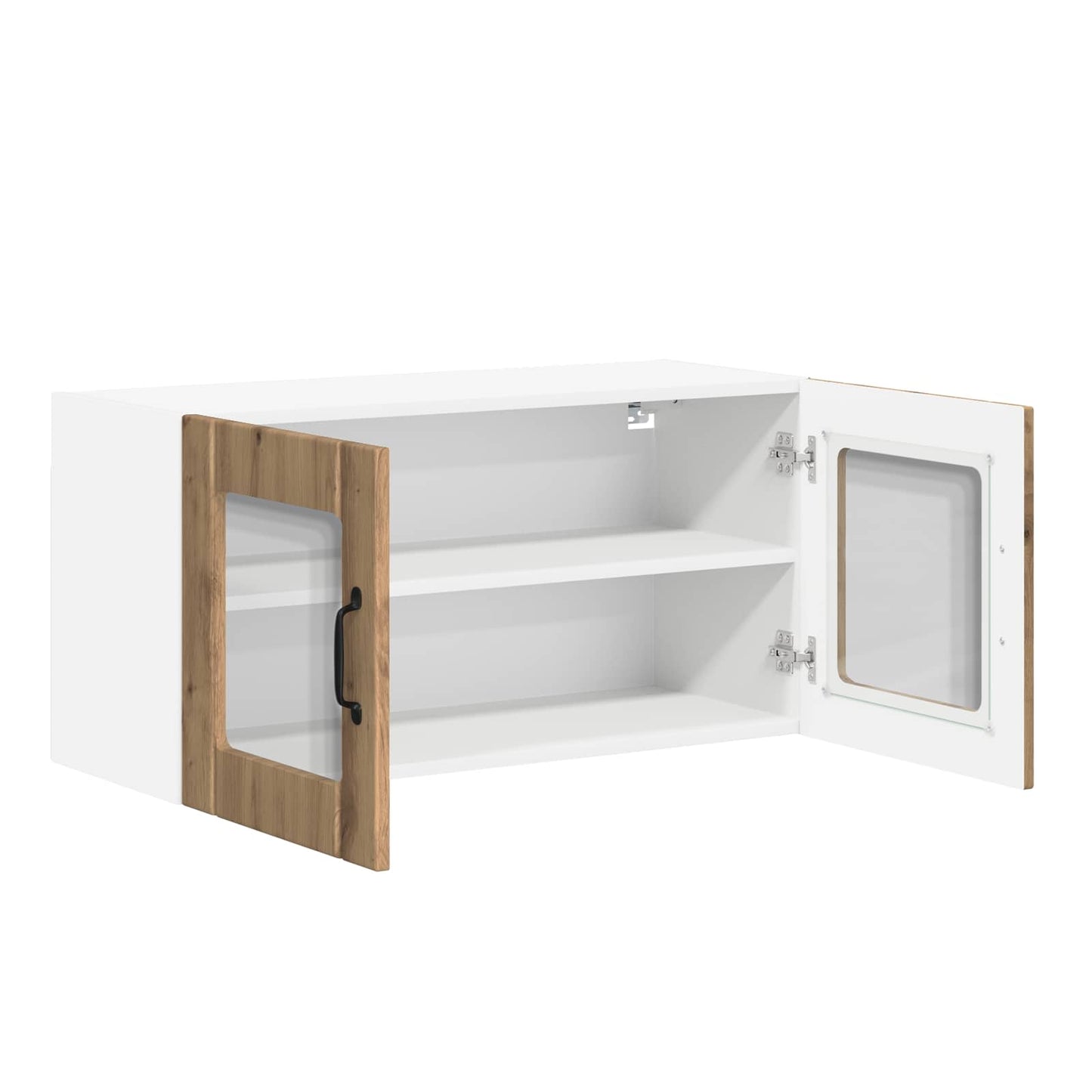 vidaXL Wall Glass Cabinet LUCCA Artisan Oak 80 x 31 x 40 cm 5