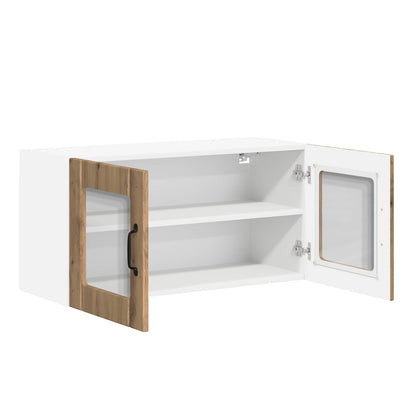 vidaXL Wall Glass Cabinet LUCCA Artisan Oak 80 x 31 x 40 cm 5