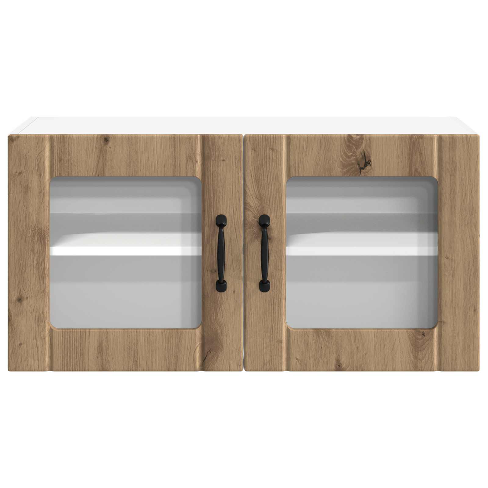 vidaXL Wall Glass Cabinet LUCCA Artisan Oak 80 x 31 x 40 cm 6