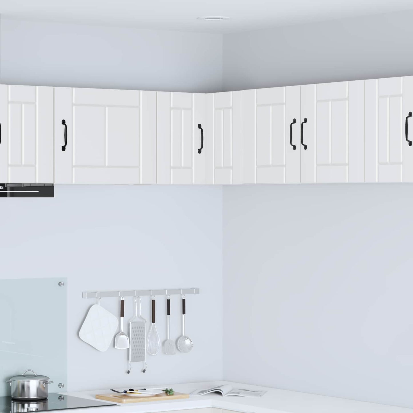vidaXL Wall Corner Cabinet LUCCA White 57 x 57 x 40 cm Engineered Wood 1