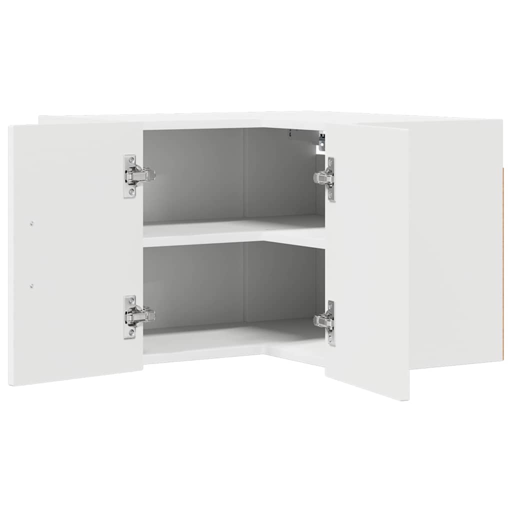vidaXL Wall Corner Cabinet LUCCA White 57 x 57 x 40 cm Engineered Wood 5