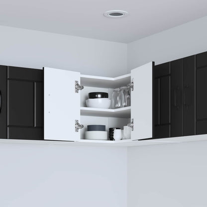 vidaXL Wall Corner Cabinet LUCCA Black 57 x 57 x 40 cm Engineered Wood 3