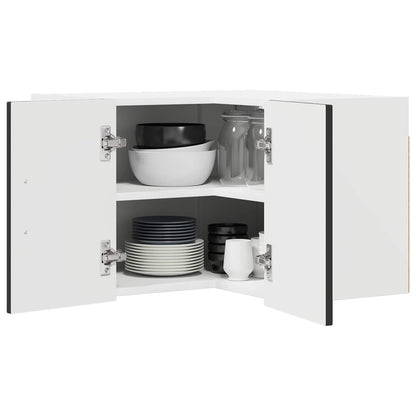 vidaXL Wall Corner Cabinet LUCCA Black 57 x 57 x 40 cm Engineered Wood 2