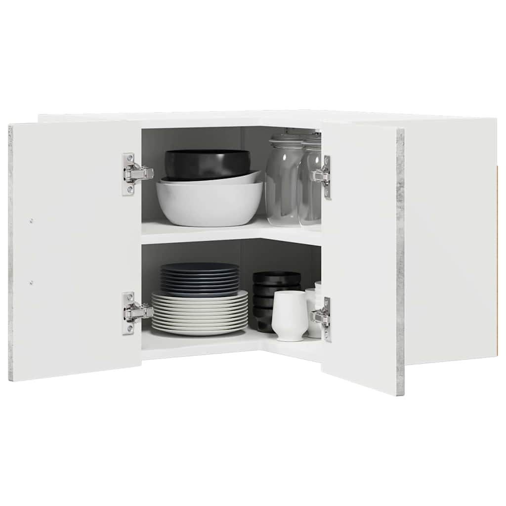 vidaXL Wall Corner Cabinet LUCCA Concrete Grey 57 x 57 x 40 cm 3