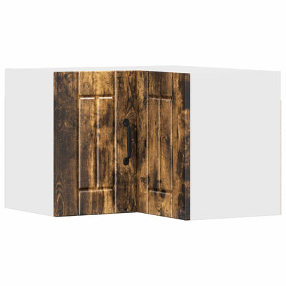 vidaXL Wall Corner Cabinet LUCCA Smoked Oak 57 x 57 x 40 cm 2