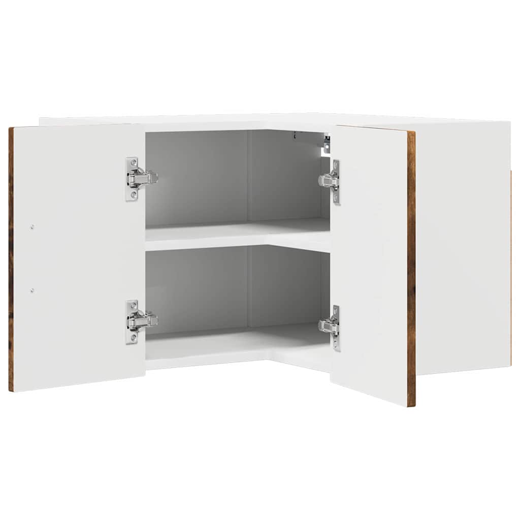 vidaXL Wall Corner Cabinet LUCCA Smoked Oak 57 x 57 x 40 cm 5