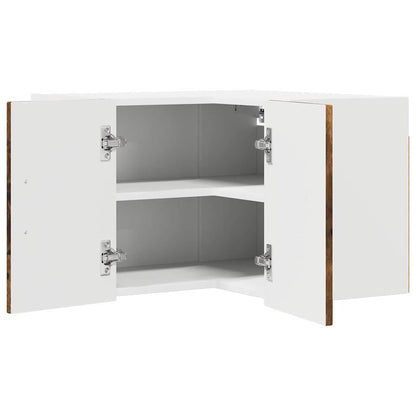 vidaXL Wall Corner Cabinet LUCCA Smoked Oak 57 x 57 x 40 cm 5