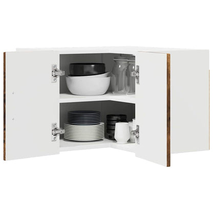vidaXL Wall Corner Cabinet LUCCA Smoked Oak 57 x 57 x 40 cm 3