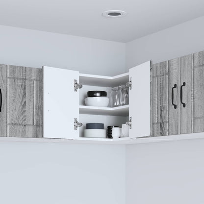 vidaXL Wall Corner Cabinet LUCCA Grey Sonoma 57 x 57 x 40 cm 4