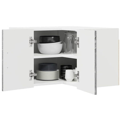 vidaXL Wall Corner Cabinet LUCCA Grey Sonoma 57 x 57 x 40 cm 3