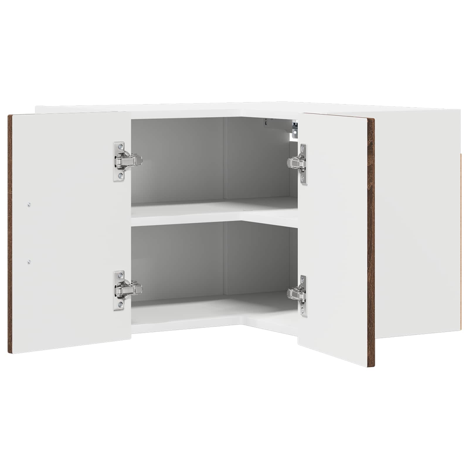 vidaXL Wall Corner Cabinet LUCCA Brown Oak 57 x 57 x 40 cm 1