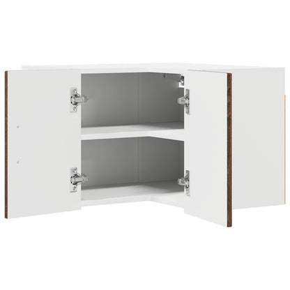 vidaXL Wall Corner Cabinet LUCCA Brown Oak 57 x 57 x 40 cm 1