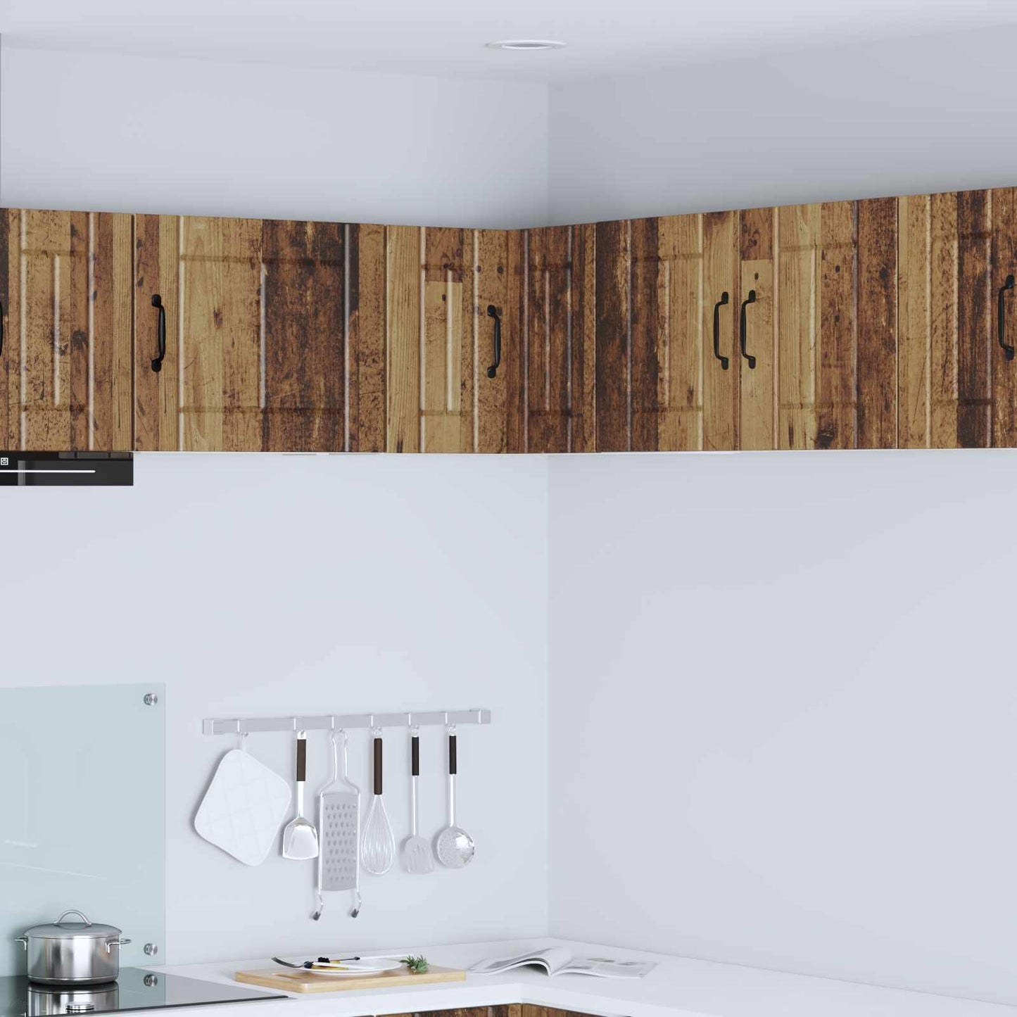 vidaXL Wall Corner Cabinet LUCCA Old Wood 57 x 57 x 40 cm 1