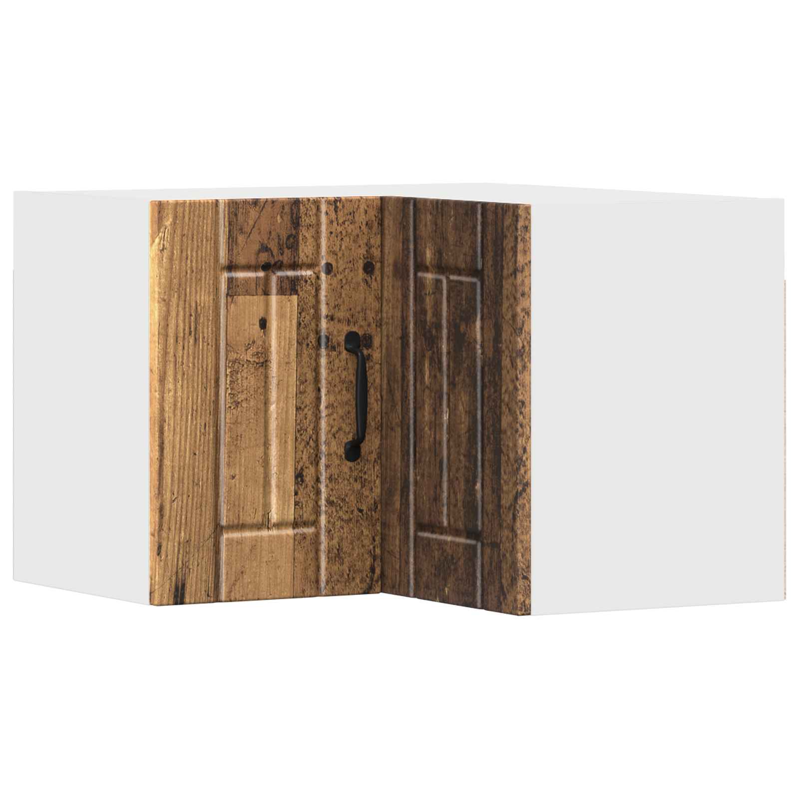 vidaXL Wall Corner Cabinet LUCCA Old Wood 57 x 57 x 40 cm 2