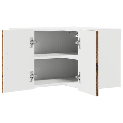 vidaXL Wall Corner Cabinet LUCCA Old Wood 57 x 57 x 40 cm 5