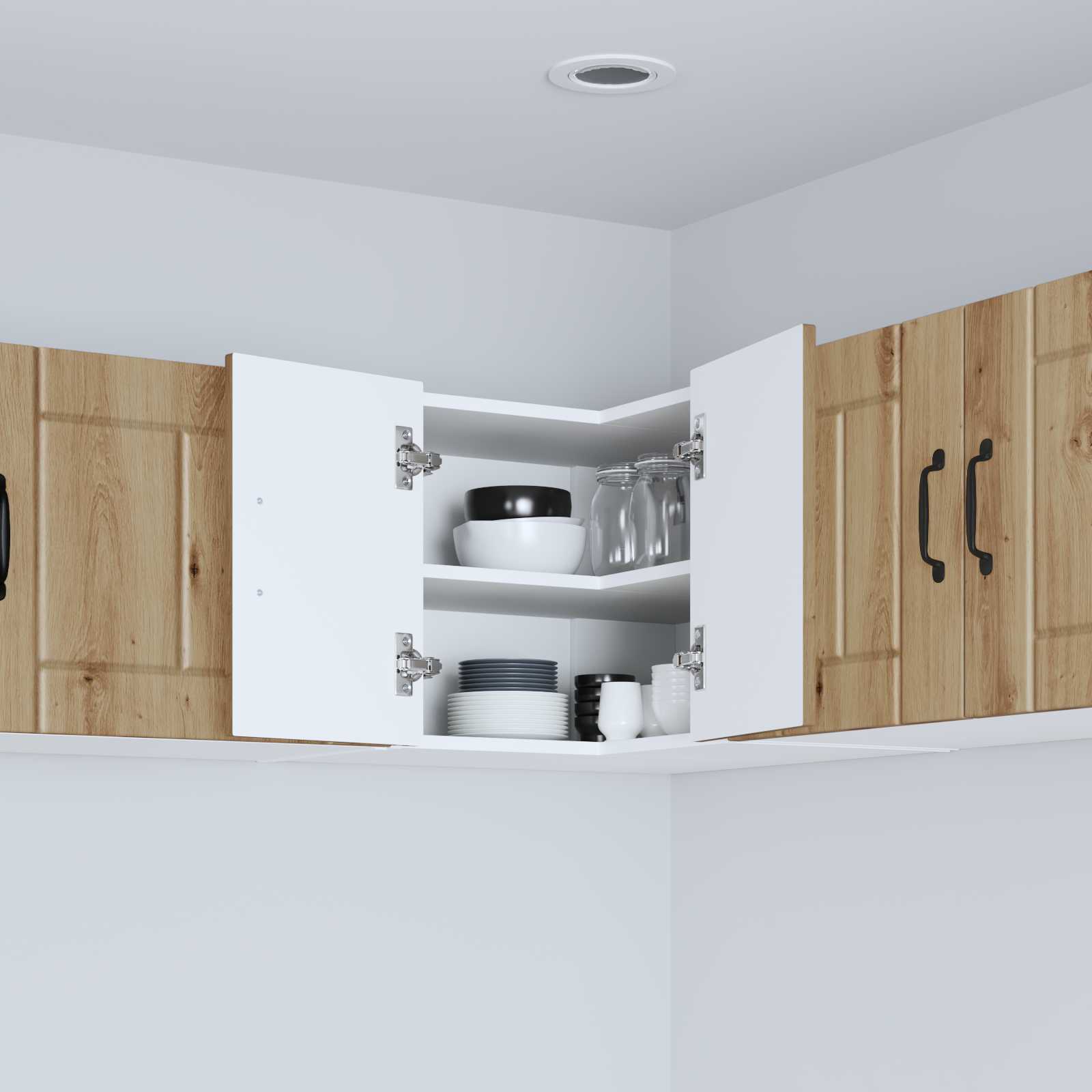 vidaXL Wall Corner Cabinet LUCCA Artisan Oak 57 x 57 x 40 cm 4