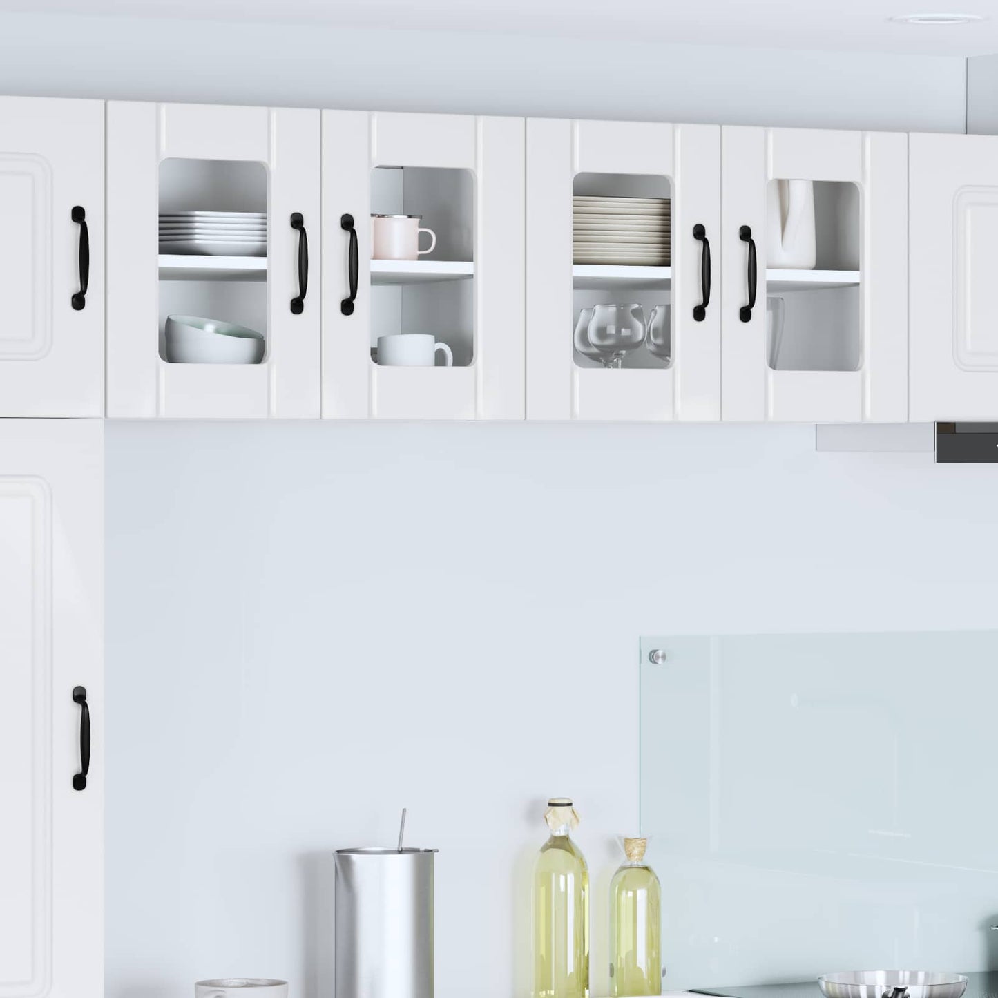 vidaXL Wall Glass Cabinet LUCCA High Gloss White 60 x 31 x 40 cm 1