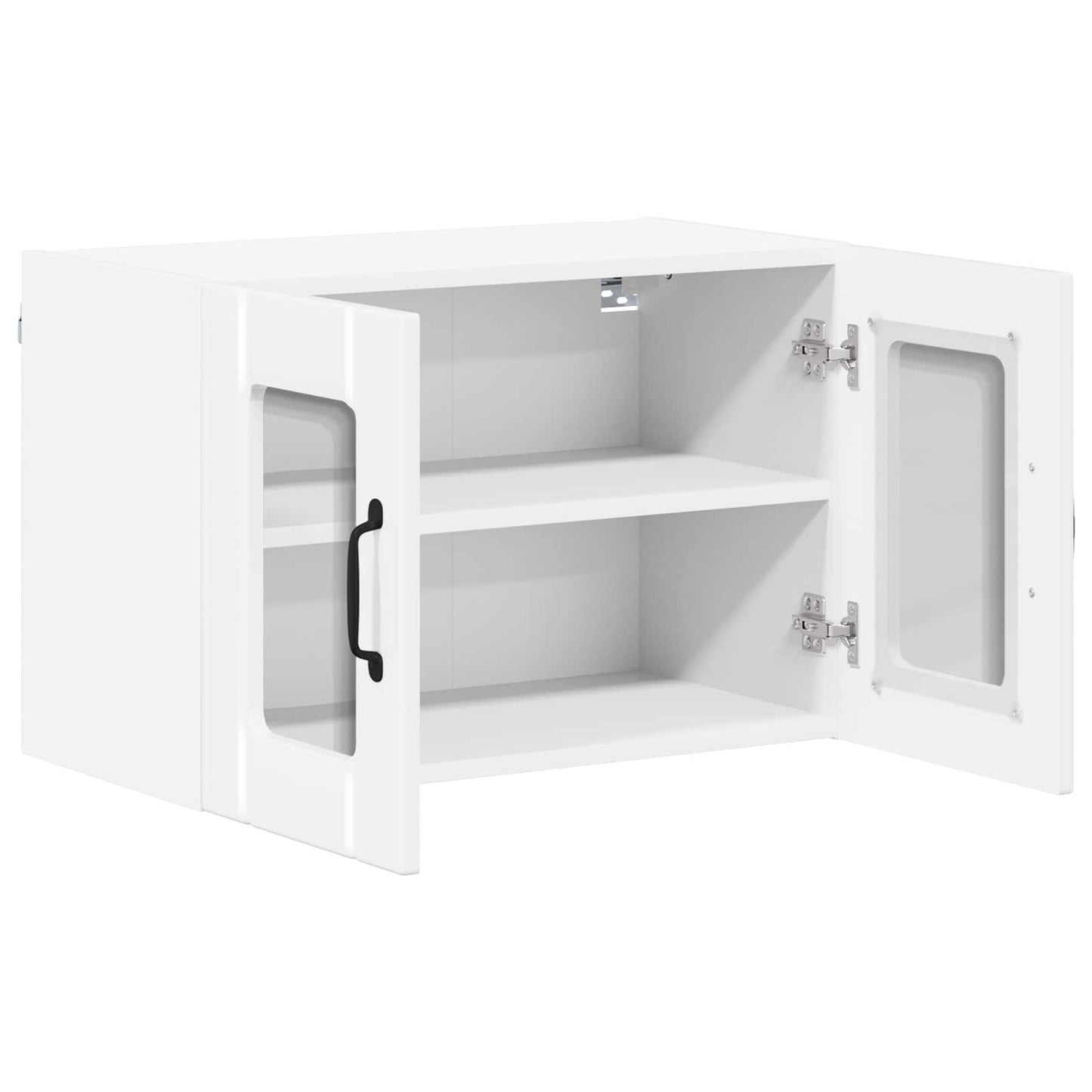 vidaXL Wall Glass Cabinet LUCCA High Gloss White 60 x 31 x 40 cm 5