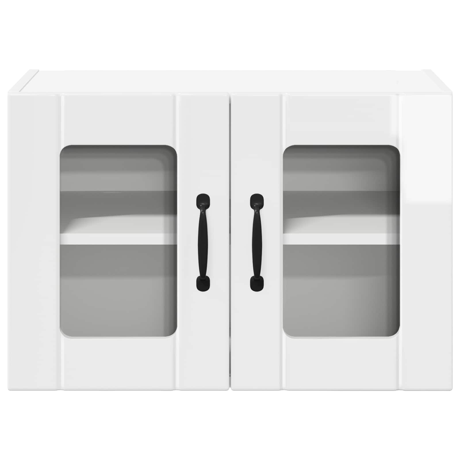 vidaXL Wall Glass Cabinet LUCCA High Gloss White 60 x 31 x 40 cm 6