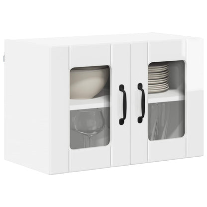 vidaXL Wall Glass Cabinet LUCCA High Gloss White 60 x 31 x 40 cm 3