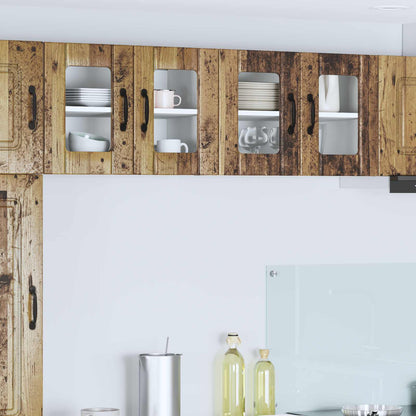 vidaXL Kitchen Wall Cabinet with Glass Door "Lucca" Old Wood